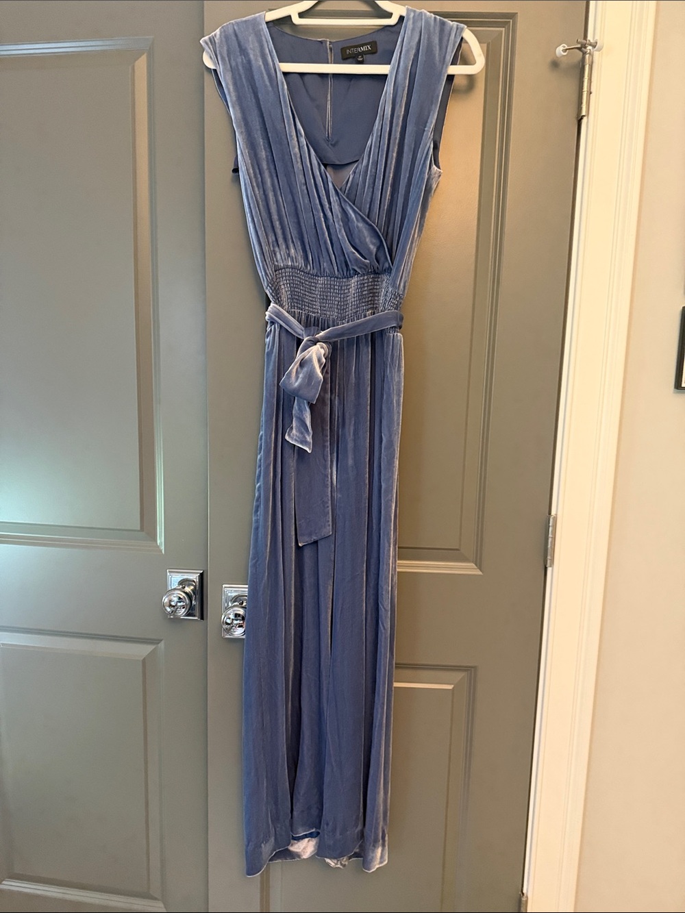 Blue velvet jumpsuit